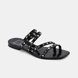 Dolce Vita Izabel Black Silver Stud Slip-On Sandals